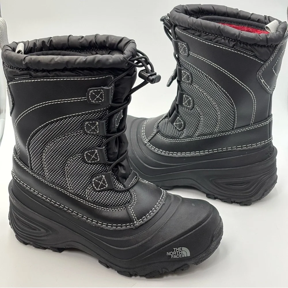 The North Face Alpenglow‎ IV Insulated Waterproof Pac Black Winter Boots Size 2